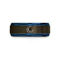 birthday present for her – gunmetal & blue tungsten milky way wedding band