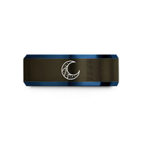 birthday present for her – gunmetal & blue tungsten milky way wedding band