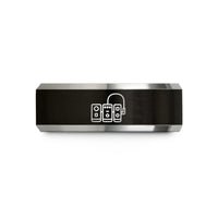 tungsten wedding ring him – black & silver tungsten patch cable wedding band
