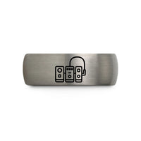 him birthday present – grey tungsten patch cable wedding band