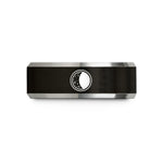 tungsten him rings sleek – black & gray tungsten waning gibbous circle wedding band