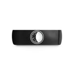 tungsten him rings sleek – black tungsten waning gibbous circle wedding band
