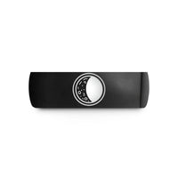 tungsten him rings sleek – black tungsten waning gibbous circle wedding band