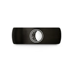 mens wedding bands simple – black tungsten waning gibbous circle wedding band