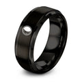 Waning Gibbous Circle – Tungsten Wedding Band, 8 mm, Black Comfort-Fit Unisex