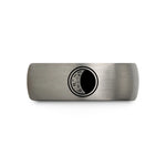 mens comfort fit rings – gray tungsten waning gibbous circle wedding band