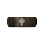 special presents for her – gunmetal & black tungsten celtic cross wedding band
