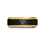 best presents for mothers – black & gold tungsten crash cymbals wedding band