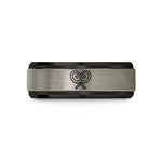 personalized jewelry for mom – black & gray tungsten crash cymbals wedding band