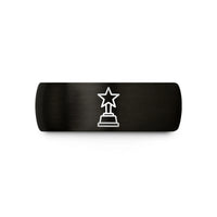 best presents for mothers – black & rose gold tungsten star trophy wedding band