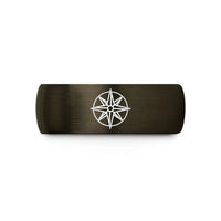 special present for mom – gunmetal & black tungsten wind rose wedding band