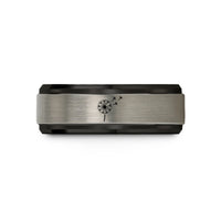 personalized jewelry present her – black & gray tungsten dandelion seeds blowing wedding band