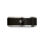 custom present ideas for her – black & gray tungsten dandelion seeds blowing wedding band