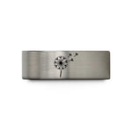 custom present ideas for her – black & grey tungsten dandelion seeds blowing wedding band