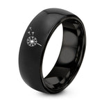 Happy Birthday Gift for Women – black tungsten dandelion seeds blowing ring