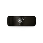 women's engraved jewelry pieces – black tungsten dandelion seeds blowing wedding band
