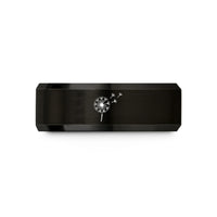 personalized jewelry present her – black tungsten dandelion seeds blowing wedding band