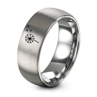 Happy Birthday Gift for Women – gray tungsten dandelion seeds blowing ring