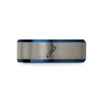 women's birthday ring ideas – blue & grey tungsten new zealand wedding band