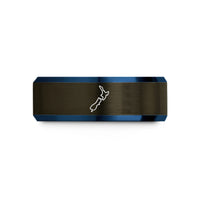 unique presents for her – gunmetal & blue tungsten new zealand wedding band