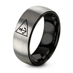 Happy Birthday Gifts for Girlfriend – black & silver tungsten burgee triangle anchor ring