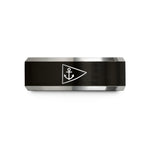 romantic present ideas girlfriend – black & gray tungsten burgee triangle anchor wedding band