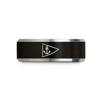 romantic present ideas girlfriend – black & gray tungsten burgee triangle anchor wedding band