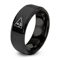 Burgee Triangle Anchor – Tungsten Wedding Band, 8 mm, Black Comfort-Fit Unisex