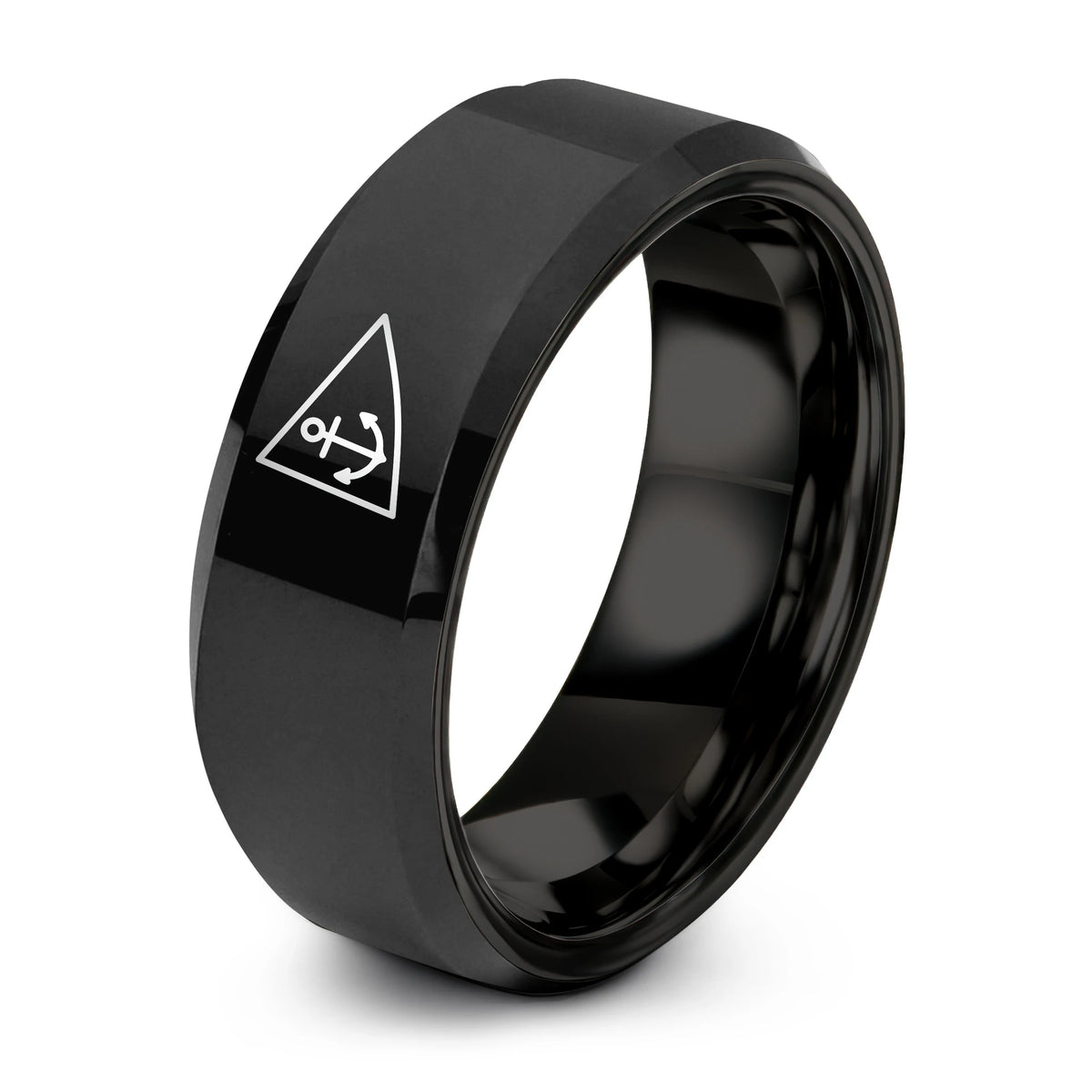 Happy Birthday Gifts for Girlfriend – black tungsten burgee triangle anchor ring