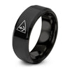 Burgee Triangle Anchor – Tungsten Wedding Band, 8 mm, Black Comfort-Fit Unisex