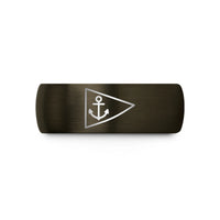 special present ideas her – gunmetal & black tungsten burgee triangle anchor wedding band