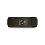 special present ideas her – gunmetal & black tungsten burgee triangle anchor wedding band