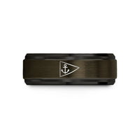 special present ideas her – gunmetal & black tungsten burgee triangle anchor wedding band