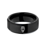 anniversary presents for girlfriend – black tungsten ethernet plug rj45 wedding band