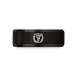 unique present for girlfriend – black tungsten medical badge wedding band