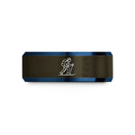 best presents for couples – gunmetal & blue tungsten skier pack wedding band