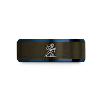 best presents for couples – gunmetal & blue tungsten skier pack wedding band
