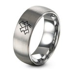 Happy Birthday Gifts for Girlfriend – gray tungsten wolf pack silhouettes ring