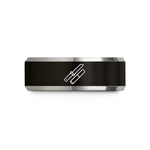 unique present for her – black & silver tungsten tanto sheath wedding band
