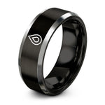 Happy Birthday Gifts for Her – black & grey tungsten water droplet ring