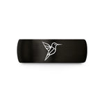 unique birthday presents him – black tungsten geometric hummingbird wedding band