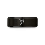 special presents for men – black tungsten geometric hummingbird wedding band