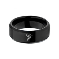 best presents for guys – black tungsten geometric hummingbird wedding band