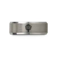 unique birthday presents him – black & gray tungsten microphone view wedding band