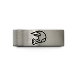 personalized presents for him – black & blue & gray tungsten motocross helmet wedding band