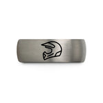 unique birthday presents him – black & silver tungsten motocross helmet wedding band