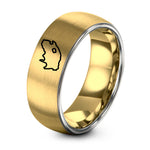 Happy Birthday Gifts for Him – gold & grey tungsten south africa map ring