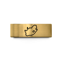 present ideas for guys – gold tungsten south africa map wedding band