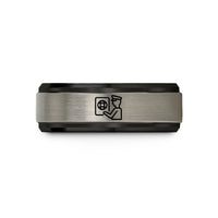 top birthday presents guys – black & silver tungsten passport control icon wedding band