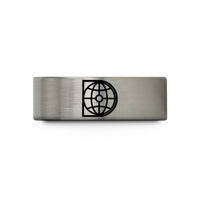 tungsten rings for him – blue & gray tungsten polar grid wedding band